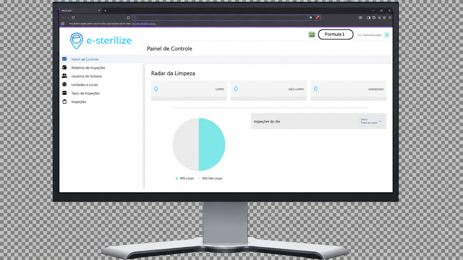 Dashboard de gestão do e-sterilize